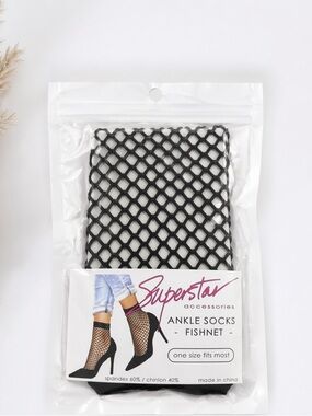 NWT SUPERSTAR ACCESSORIES Deadstock Y2K Fishnet Ankle Socks